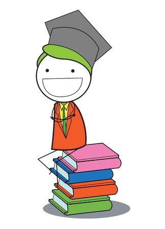 man graduate bookのイラスト素材