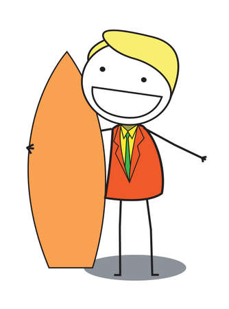 surf businessmanのイラスト素材