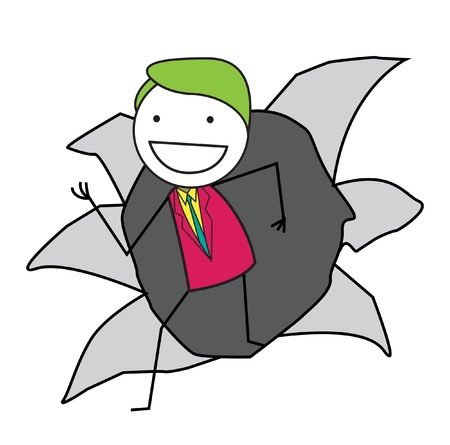 man out paperのイラスト素材