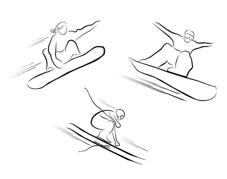 snowboarding のイラスト素材