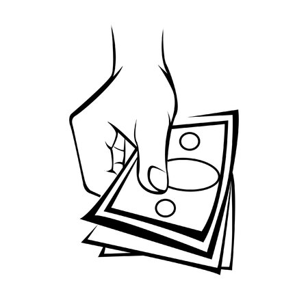 Hand Holding Moneyのイラスト素材