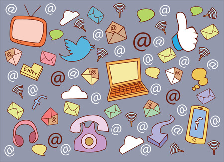 Social Media Doodleのイラスト素材