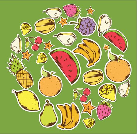 fruits and vegetablesのイラスト素材