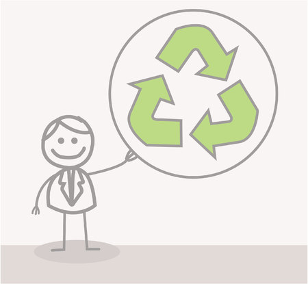 Funny Doodle : Businessman Ecologyのイラスト素材