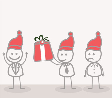 Funny Doodle : Christ mass Bonus Businessmanのイラスト素材