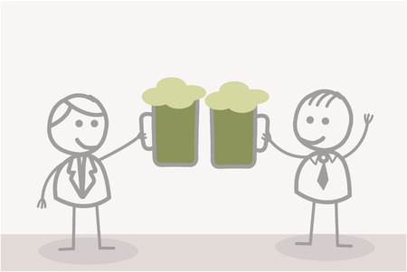 Funny Doodle : Toast Businessmanのイラスト素材