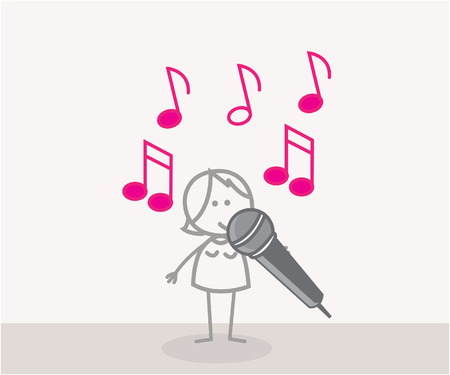 Singer Womanのイラスト素材