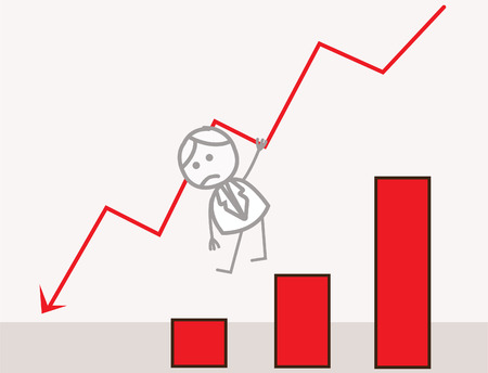 Businessman Fall Chartのイラスト素材
