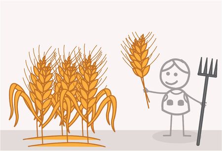 Wheat Farmerのイラスト素材