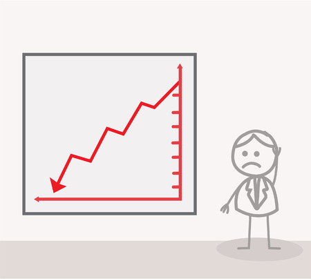 Man Chart Downのイラスト素材