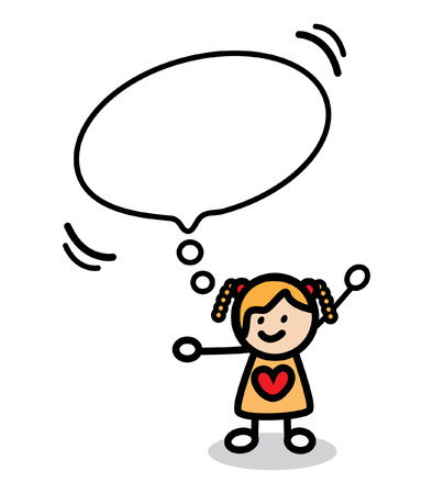 Girl Speech Bubbleのイラスト素材