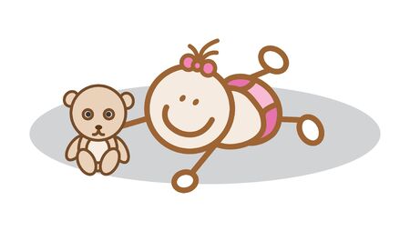 Happy baby girlのイラスト素材