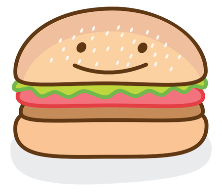 Funny Burger Illustrationのイラスト素材
