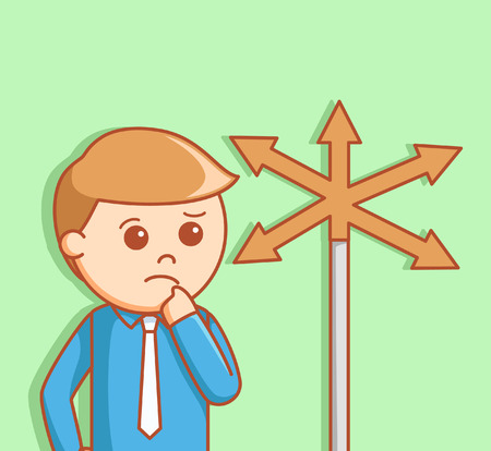 Business man deciding waysのイラスト素材