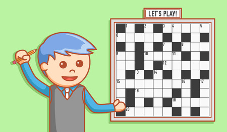 Business man crosswordのイラスト素材
