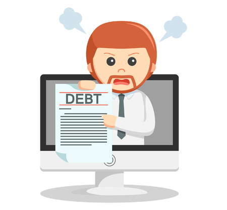 Business man online debtのイラスト素材