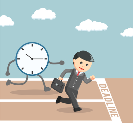 businessman race againts to the deadlineのイラスト素材