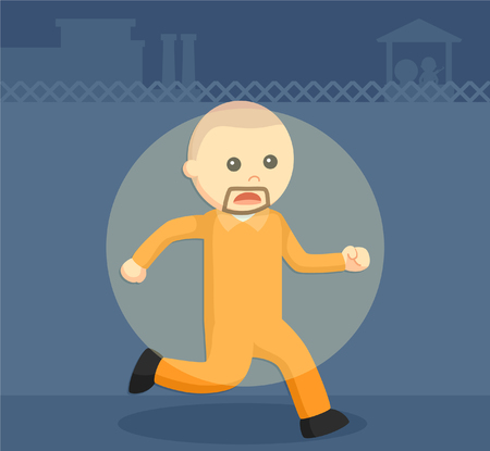 prisoner caught while escapeのイラスト素材