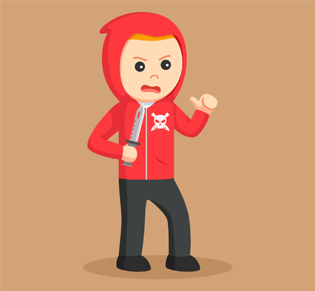 Gangster wield knife vector illustration designのイラスト素材