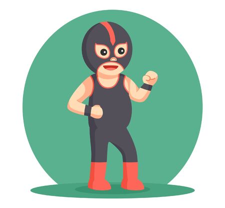 lucha libre fighting poseのイラスト素材