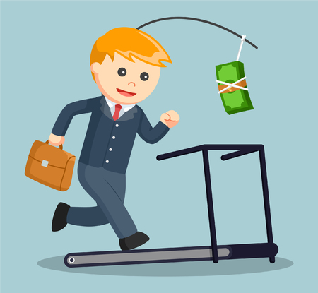 running on treadmill to get money illustration designのイラスト素材