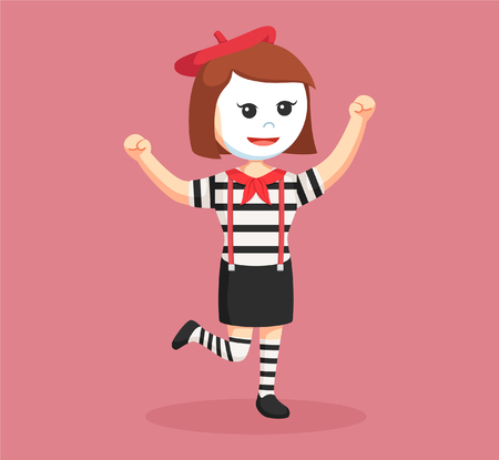 mime girl feels happyのイラスト素材