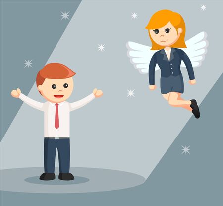 female business angel with businessmanのイラスト素材