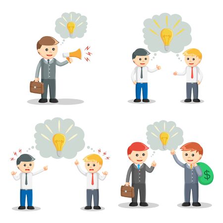 businessman with idea callout setのイラスト素材