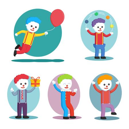 clown people set illustration designのイラスト素材