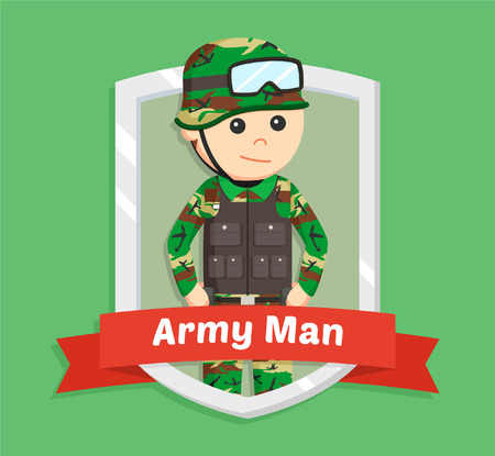 army man in emblemのイラスト素材