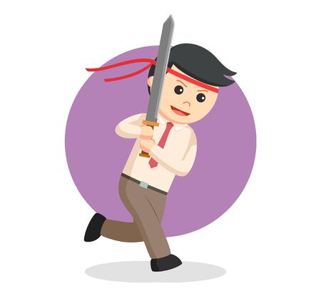 office warrior with katanaのイラスト素材