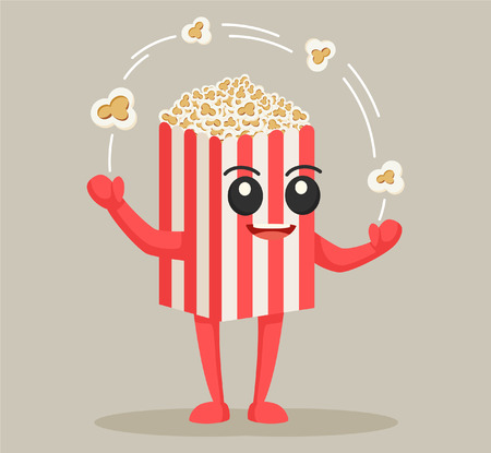 popcorn character juggling flakeのイラスト素材