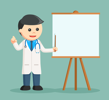 doctor giving presentation colorのイラスト素材