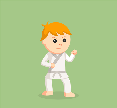 karate kid combat poseのイラスト素材