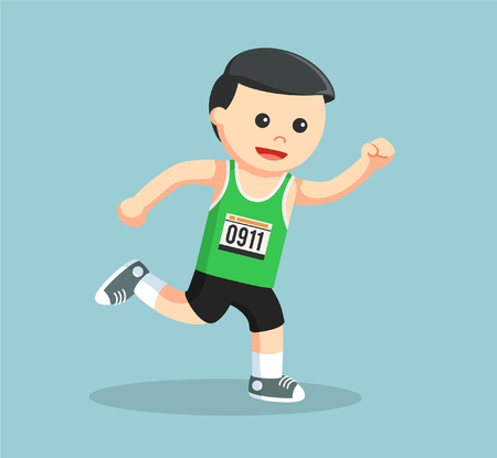 Mmarathon runner running colorのイラスト素材