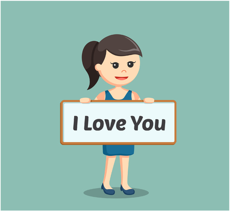 girl holding i love you signのイラスト素材