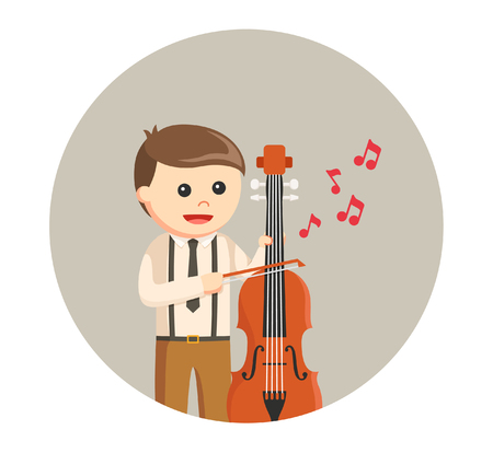 musician with counter bassのイラスト素材