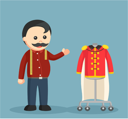 fat tailor presenting suitのイラスト素材