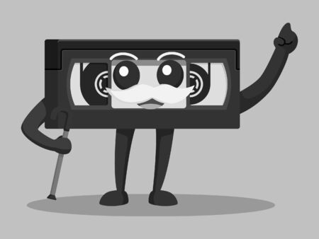 black and white old vhs character colorの写真素材