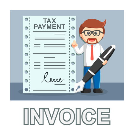 businessman invoice photo text styleのイラスト素材