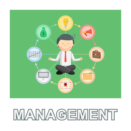 businessman management photo text styleのイラスト素材