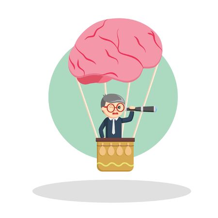 business of working on air balloon illustrationのイラスト素材