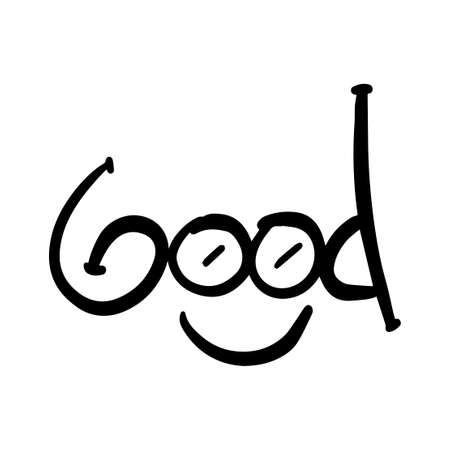 good vector Handwritten text on isolated white baground vector hand written letteringのイラスト素材