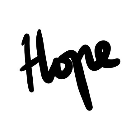 hope vector Handwritten text on isolated white baground vector hand written letteringのイラスト素材