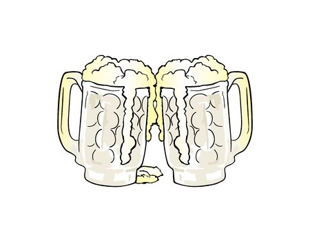 Beer mugsのイラスト素材
