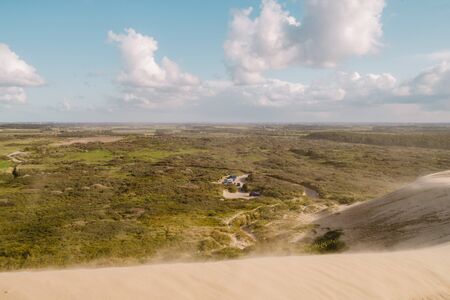 Sandstorm at the lighthouse Rubjerg Knude in North Jutland, Denmarkの写真素材
