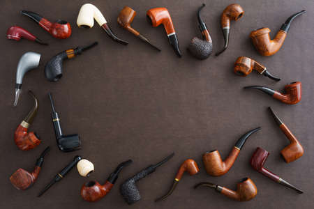 Collection of pipes with copyspace in the middleの写真素材