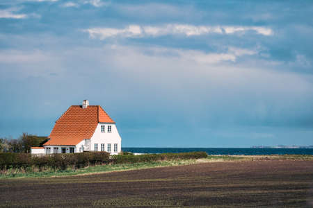 Old house in the countryside in Langeland, Denmarkの写真素材