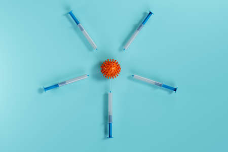 3D rendering of the fifth covid-19 booster vaccination. High quality 3d illustration