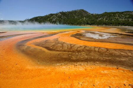 Prismatic pool a hot spring in Yellowstone Nationam Parkの写真素材